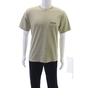 Stussy Mens T-Shirt Beige 100% Cotton Crew Neck Short Sleeve Size S